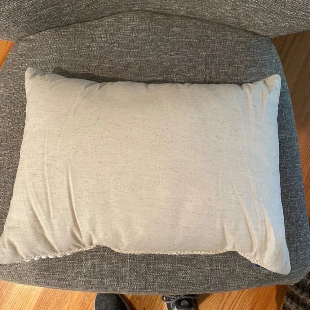 Blue / tan stitched modern design small